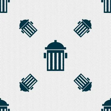 Fire hydrant icon sign. Seamless pattern with geometric texture. Vector Stockillustratie