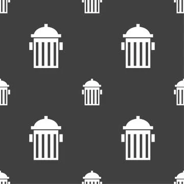 Fire hydrant icon sign. Seamless pattern on a gray background. Vector Stockillustratie