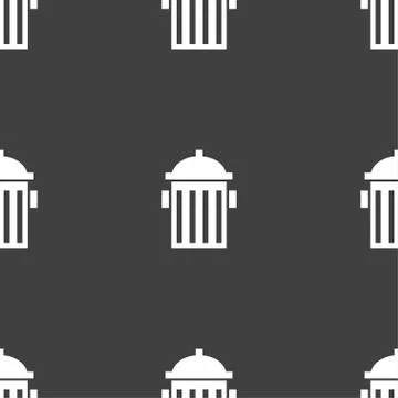 Fire hydrant icon sign. Seamless pattern on a gray background. Vector 库存插图