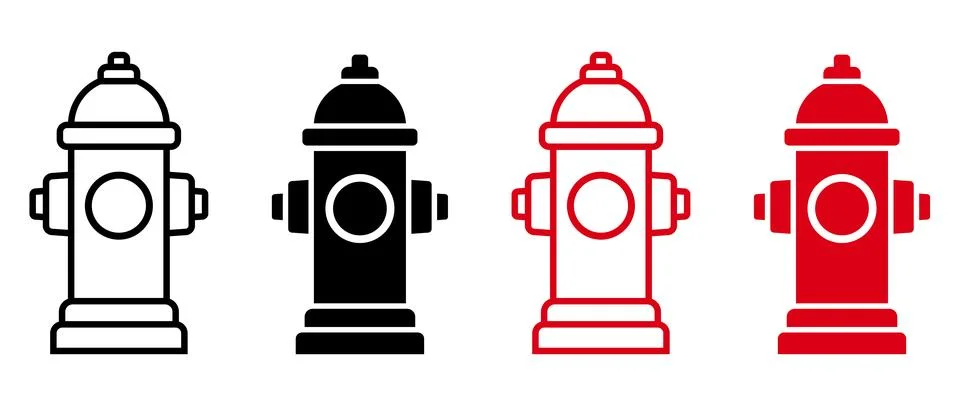 Fire hydrant icon variants Stock Illustration
