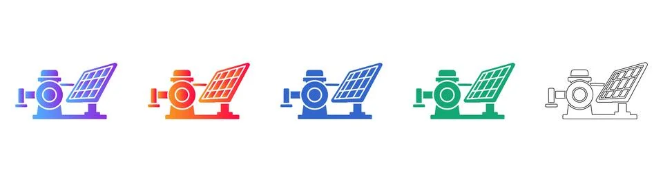 Fire Hydrant Icons Set with Modern Gradient and Line Art Styles Stock Illustration