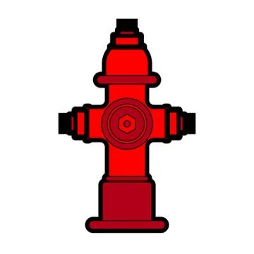 Fire hydrant isolated. Red fireplug Vector illustration Stock Illustration