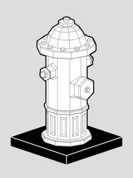 Fire hydrant isometric 3d Stock Illustration