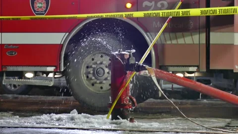 Fire hydrant leaking Stock Footage 139663899