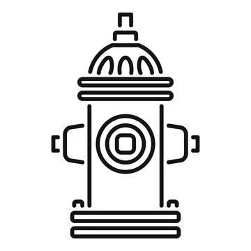 Fire hydrant line art icon for fire safety Stock Illustration