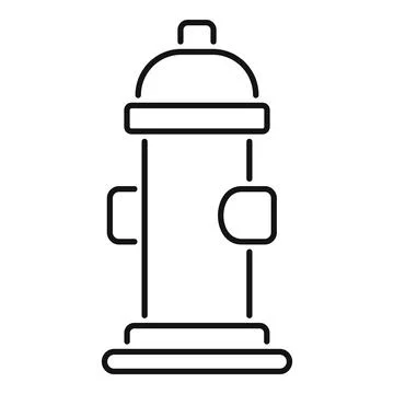 Fire hydrant line art icon for emergency safety Stock Illustration