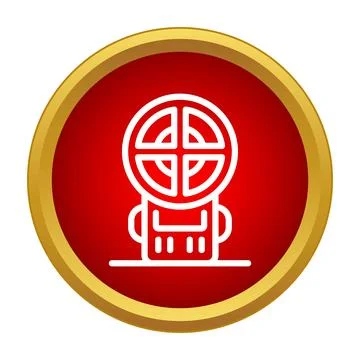 Fire hydrant line icon vector illustration button Stock Illustration