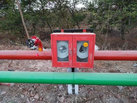 Fire hydrant line pressure Stock Photos