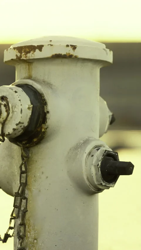 Fire hydrant near water during sunset at a quiet location Stock Footage 334167267