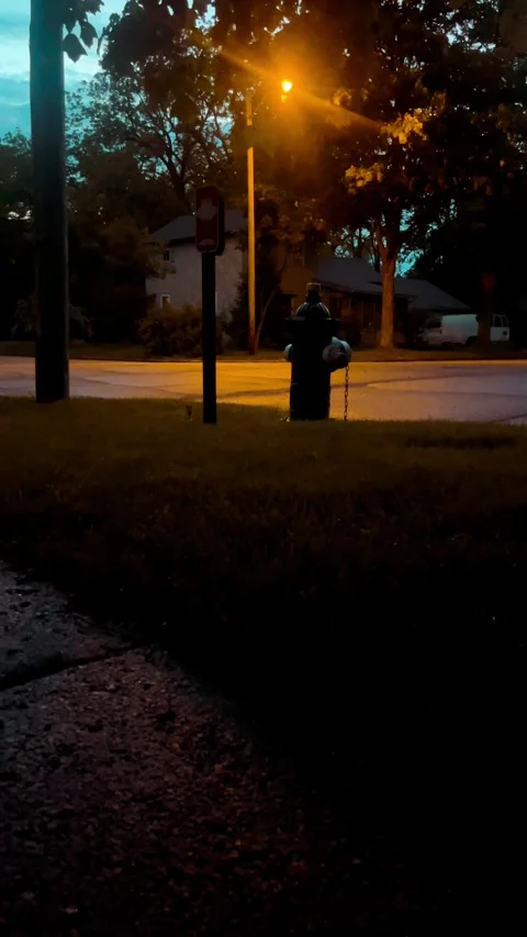 Fire hydrant at night Stock Footage 279520553