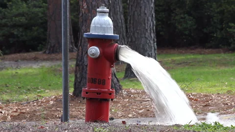 Fire Hydrant Open Then Car Drives By Stock Footage 304643493