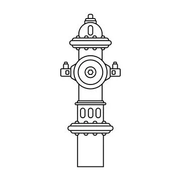 Fire Hydrant Outline Icon Illustration on White Background Stock Illustration