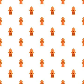 Fire hydrant pattern repeating red emergency background illustration Stock Illustration