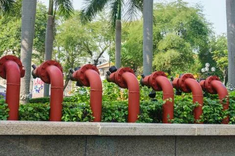 Fire hydrant pipes Stock Photos