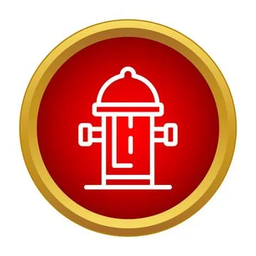 Fire hydrant safety emergency icon on red background Stock Illustration