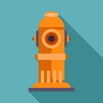Fire hydrant safety icon with long shadow design Stock Illustration