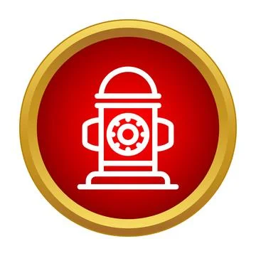Fire hydrant safety icon with red circle Stock Illustration