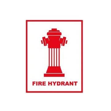 Fire hydrant sign icon in case of fire Stock Illustration