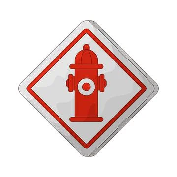 Fire hydrant sign illustration Stock Illustration