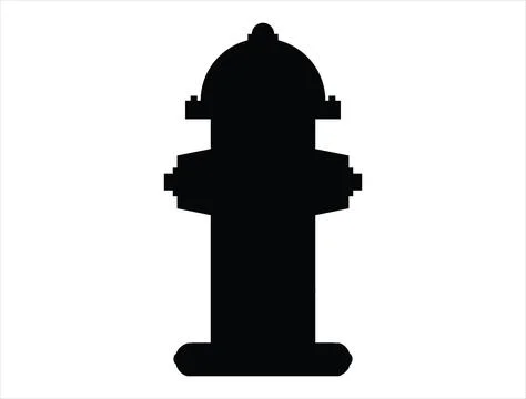 Fire hydrant silhouette vector art white background Stock Illustration