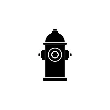 Fire Hydrant Silhouette. Vector icon. Stock Illustration