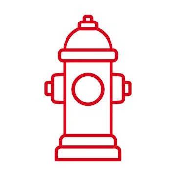 Fire hydrant simple line icon Stock Illustration