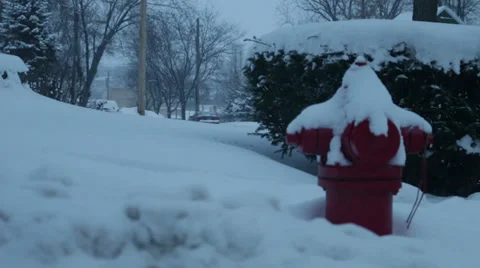 Fire Hydrant in the Snow 01 Stock Footage 34243771