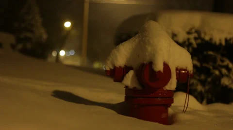 Fire Hydrant in the Snow 02 Stock Footage 34243721