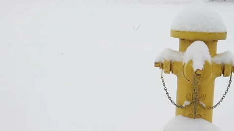 Fire Hydrant in Snow Wide Stock Footage 3433319