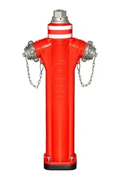 Fire hydrant stands on a sidewalk in a city setting during daytime with cle.. Stock-Fotos