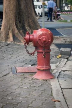 Fire hydrant on a street Stock Photos
