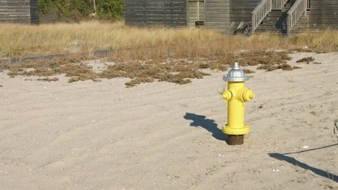 Fire hydrant on top sand Video stock 76592092