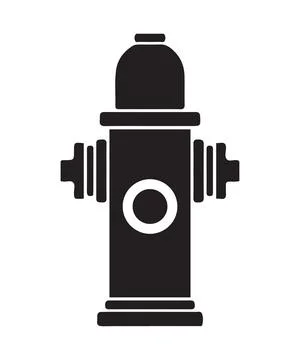 Fire Hydrant Urban Safety Vector Silhouette Icon Stock Illustration