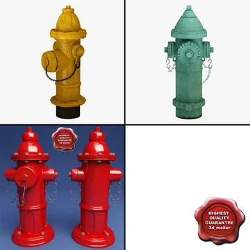 Fire Hydrants Collection 3D Model
