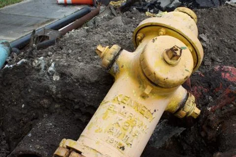Fire hydrants in pile Foto stock