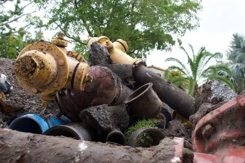 Fire hydrants in pile Stock-Fotos