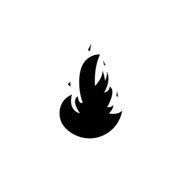 Fire icon black colored. Icon on a white background. Vector Stock Illustration