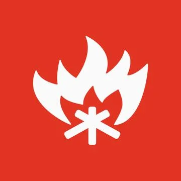 The fire icon. Bonfire symbol. Flat Stock Illustration