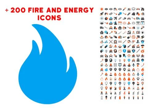 Fire Icon with Bonus Energy Collection イラスト素材