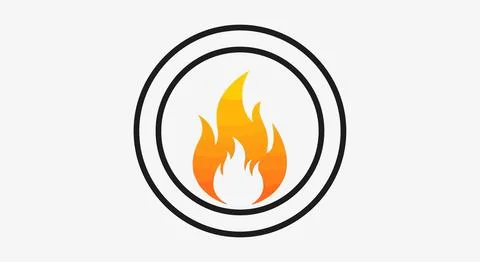 Fire icon in circle Stock Illustration