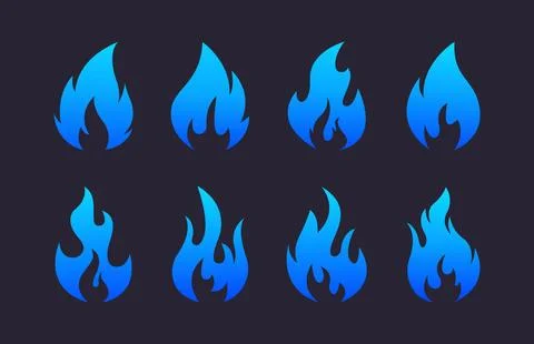 Fire icon collection. Fire flame symbol. Bonfire silhouette logotype. Flame.. 스톡 일러스트