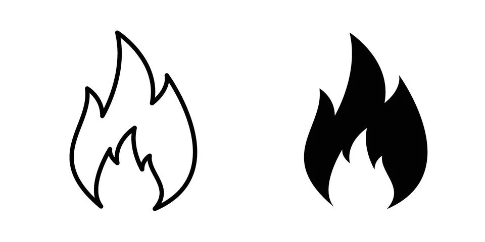 Fire icon for design projects and web UI Stock Illustration