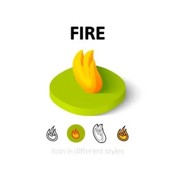 Fire icon in different style Stock Illustration
