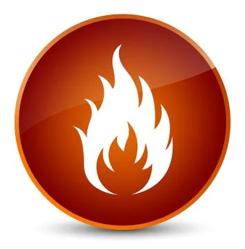 Fire icon elegant brown round button Stock Illustration