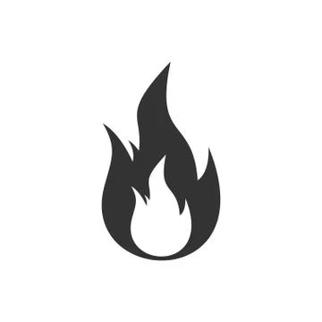 Fire icon flat Stock Illustration