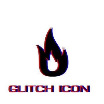 Fire icon flat Stock Illustration