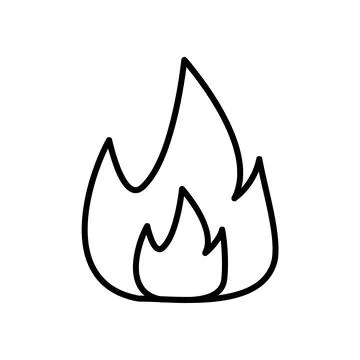 Fire icon. Flat pictogram for web. Line stroke. Simple symbol isolated on whi Stock Illustration