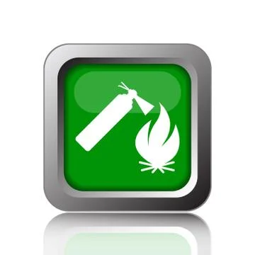 Fire icon. Internet button on black background.. Stock Illustration