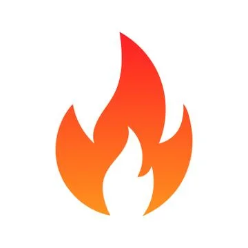 Fire icon isolated on white background Stock Illustration