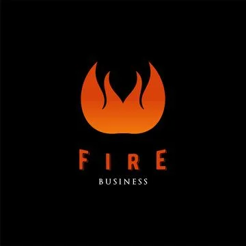 Fire Icon Logo Design Template Stock Illustration